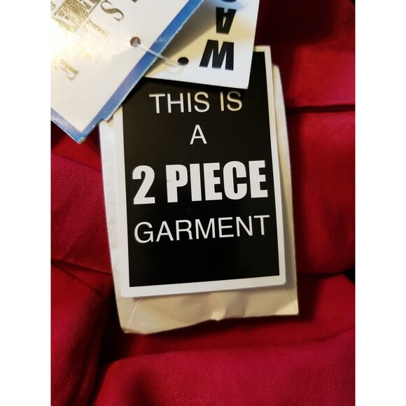 Vintage Leslie Fay Women Size 16 Red Padded Shoulder Button Down Blazer Jacket - Picture 7 of 10